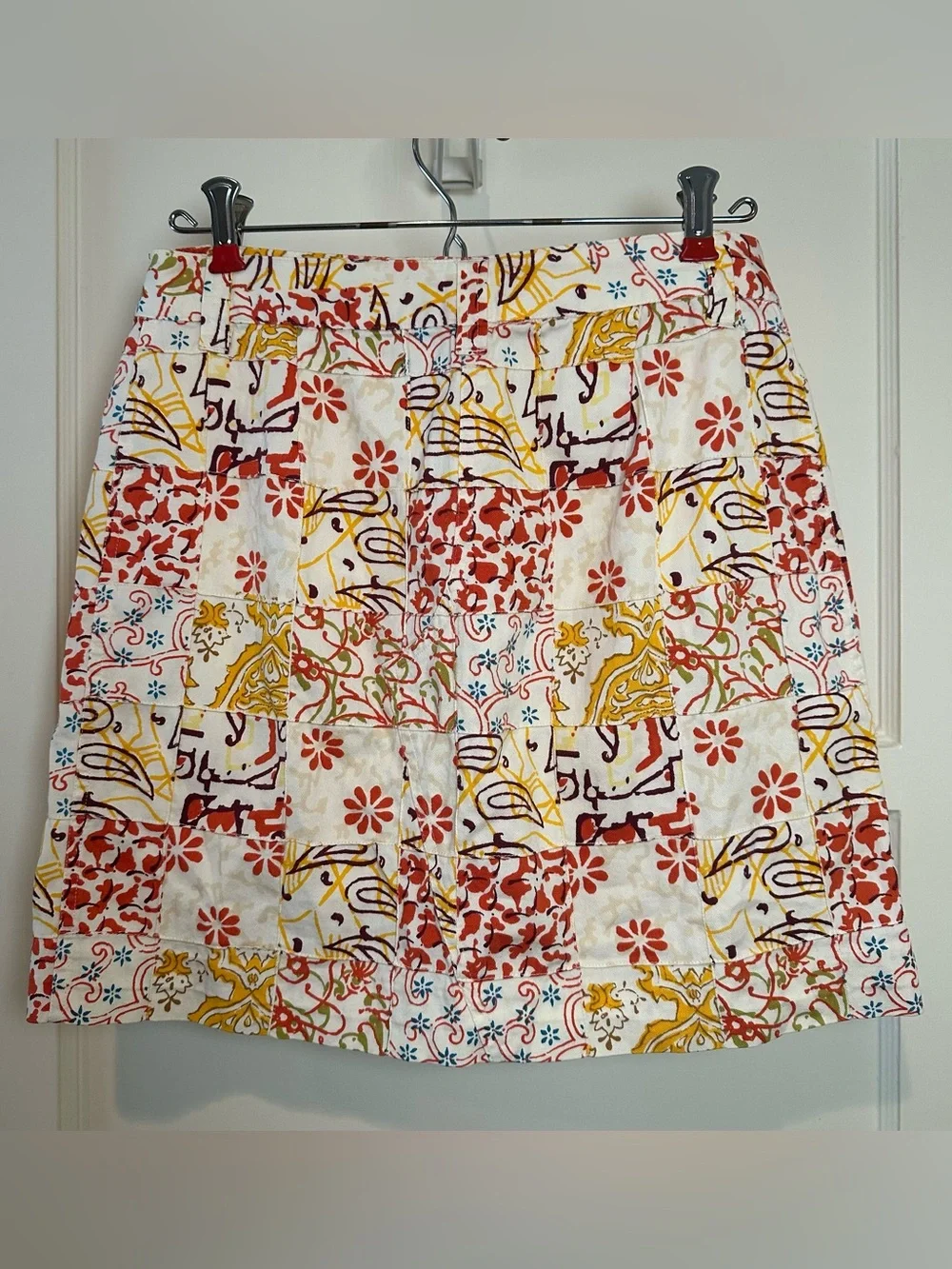 J Crew Multi Pattern, Multi Color Patchwork Mini Skirt - Size 4